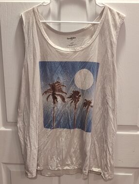 Men's Goodfellow & Co Tank with Blue and Brown Palm Graphic XXL